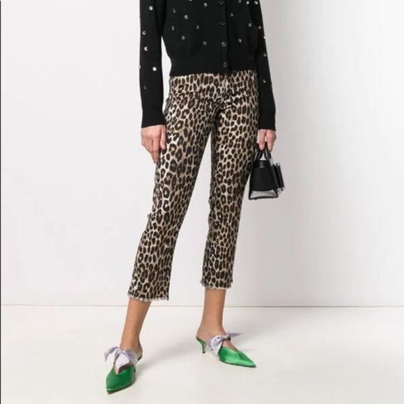 MICHAEL Michael Kors Leopard Print Cropped Jeans NWT - Picture 3 of 15